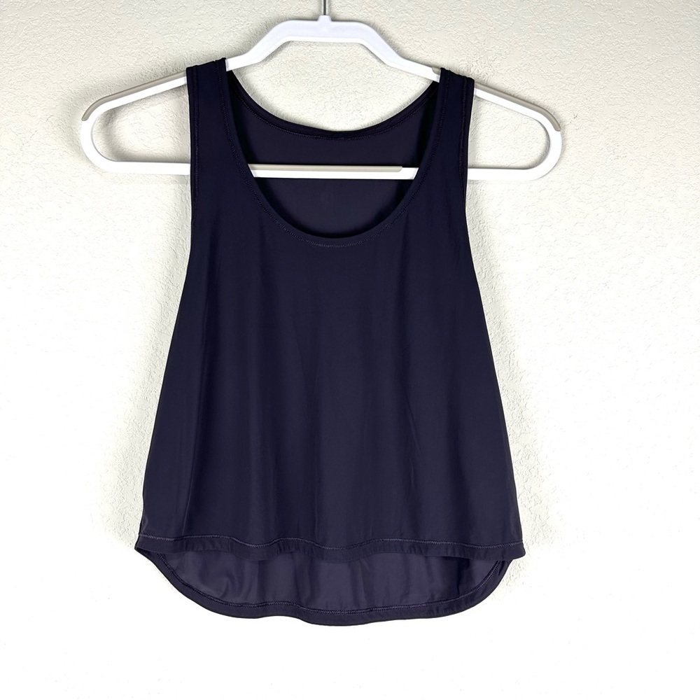 Lululemon Dark Purple Cropped Athletic Athleisure Tank Top Size 2